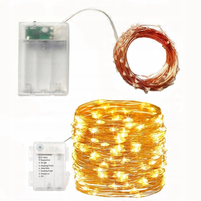 

Lampki Druciki 40 Led Białe Ciepłe Światło+tryby 8