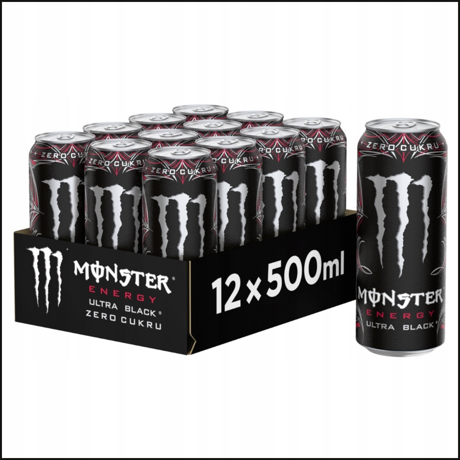 Levně 12 x Monster Energy Ultra Black Zero Energetický nápoj 500 ml