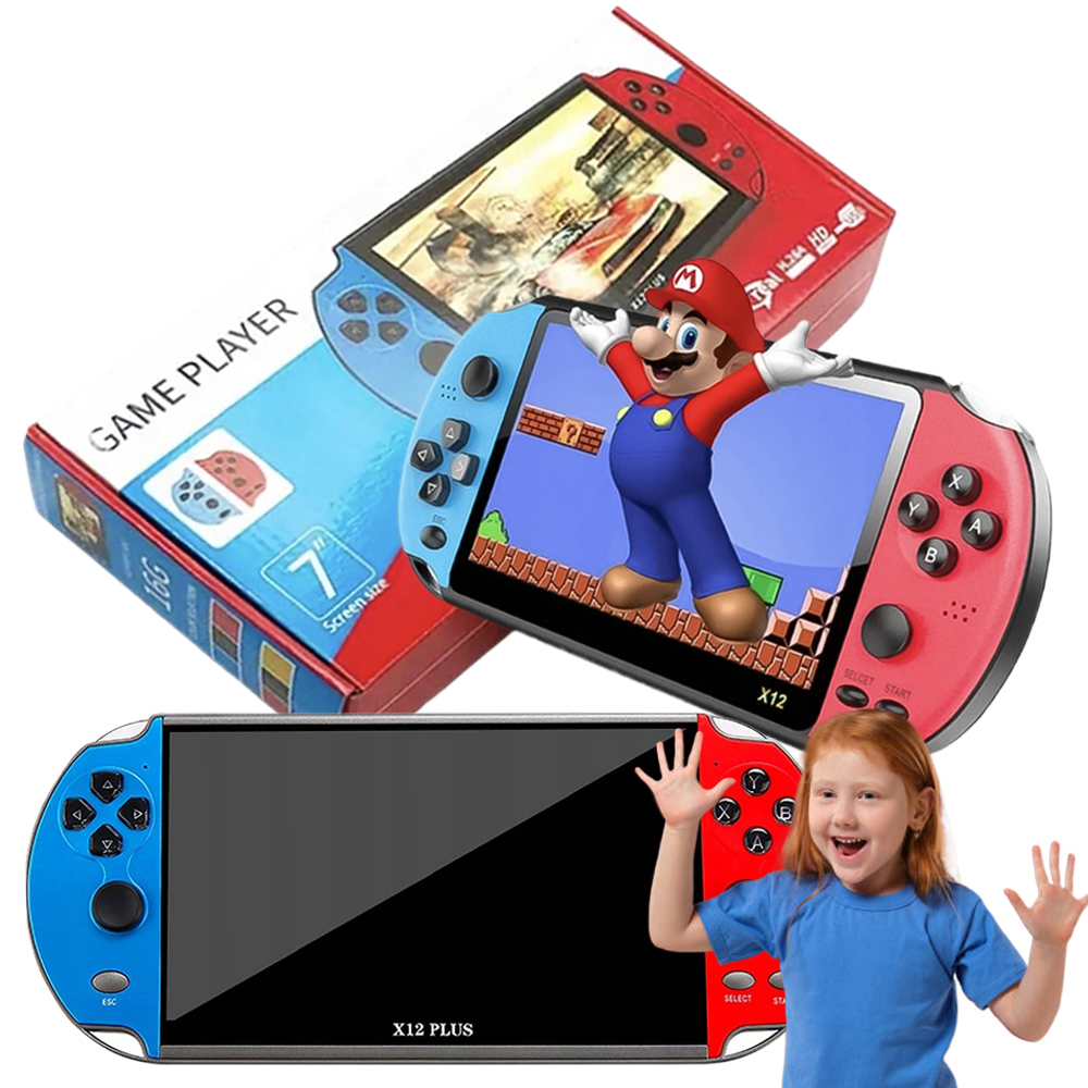 Mini Konsola Retro X12 Plus Przenośna 2700 Gier Ekran 7'' 16GB