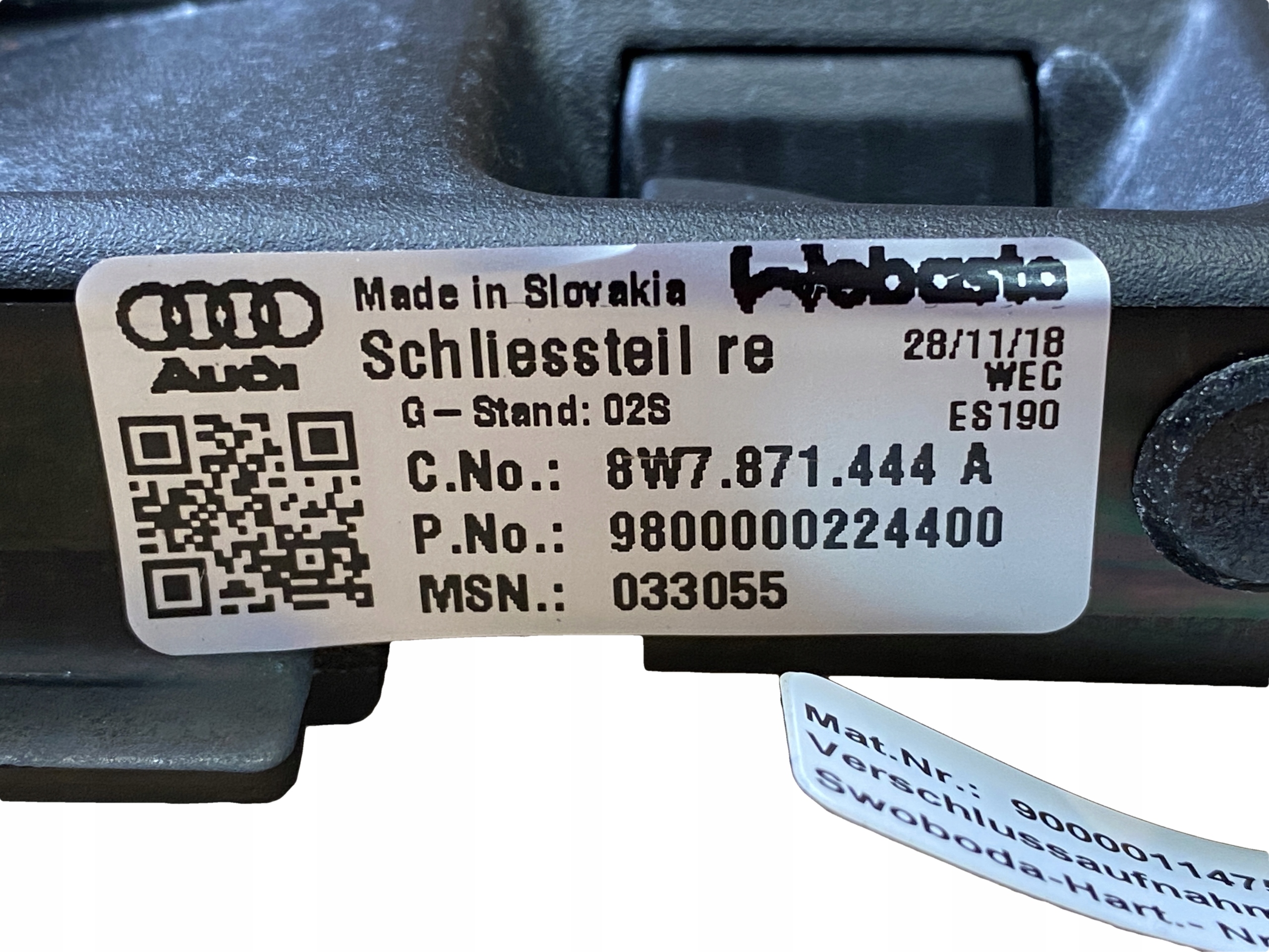 AUDI A5 8W CABRIO lock roofs right 8W7871444A