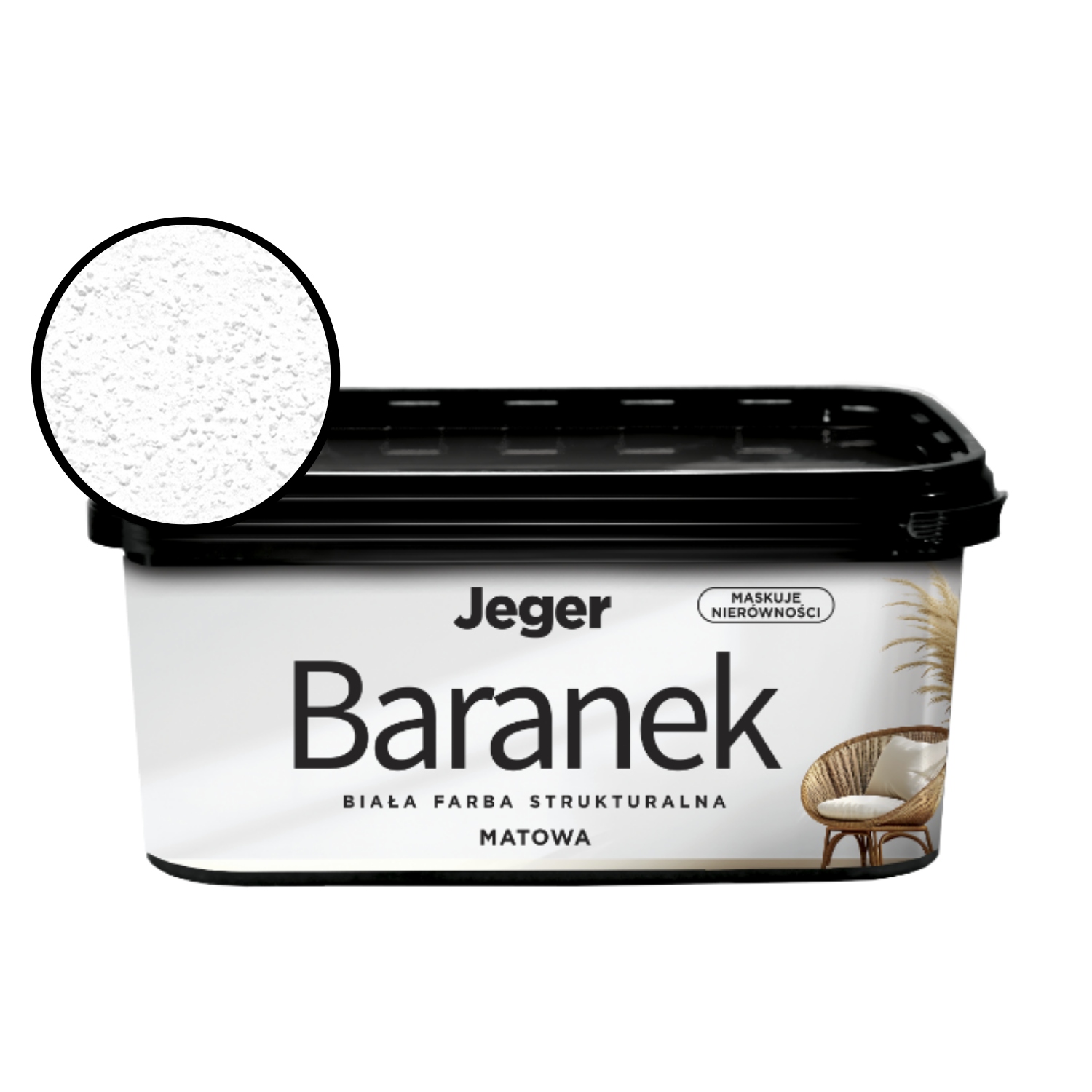 Baranek Masa Farba Dekoracyjna Do Ścian Faktura „Baranka” 5L Biały