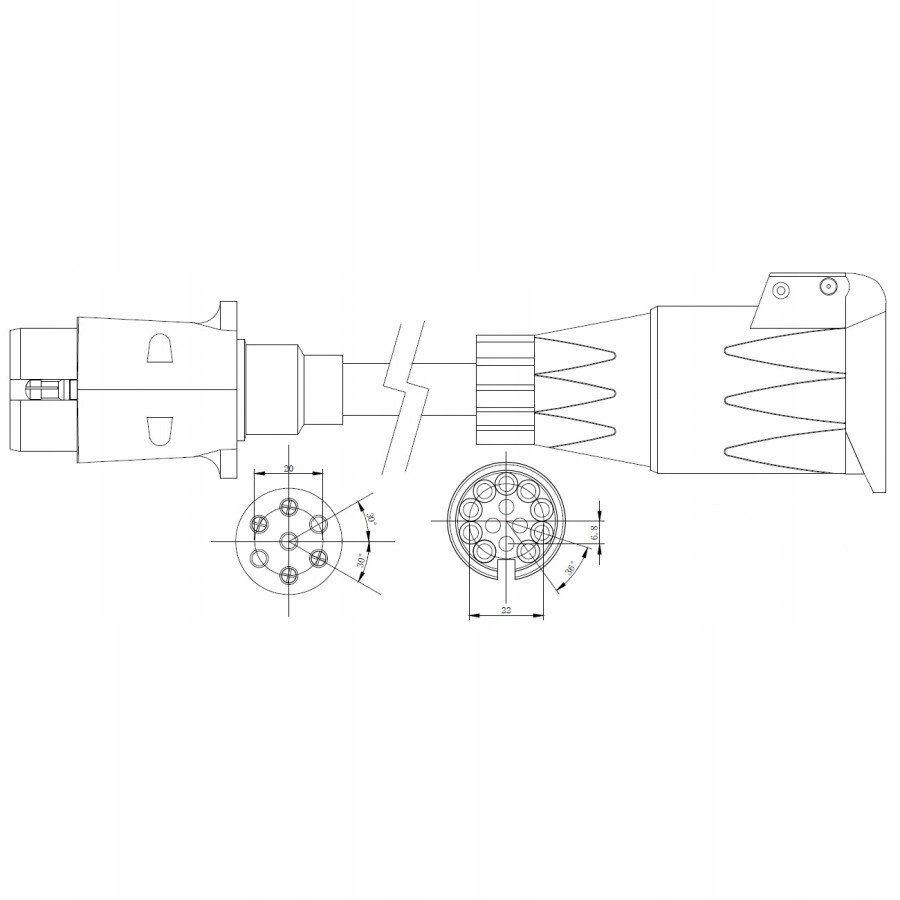 ADAPTER PRZEJŚCIÓWKA DO PRZYCZEPKI 13/7 PIN Producent Kamar
