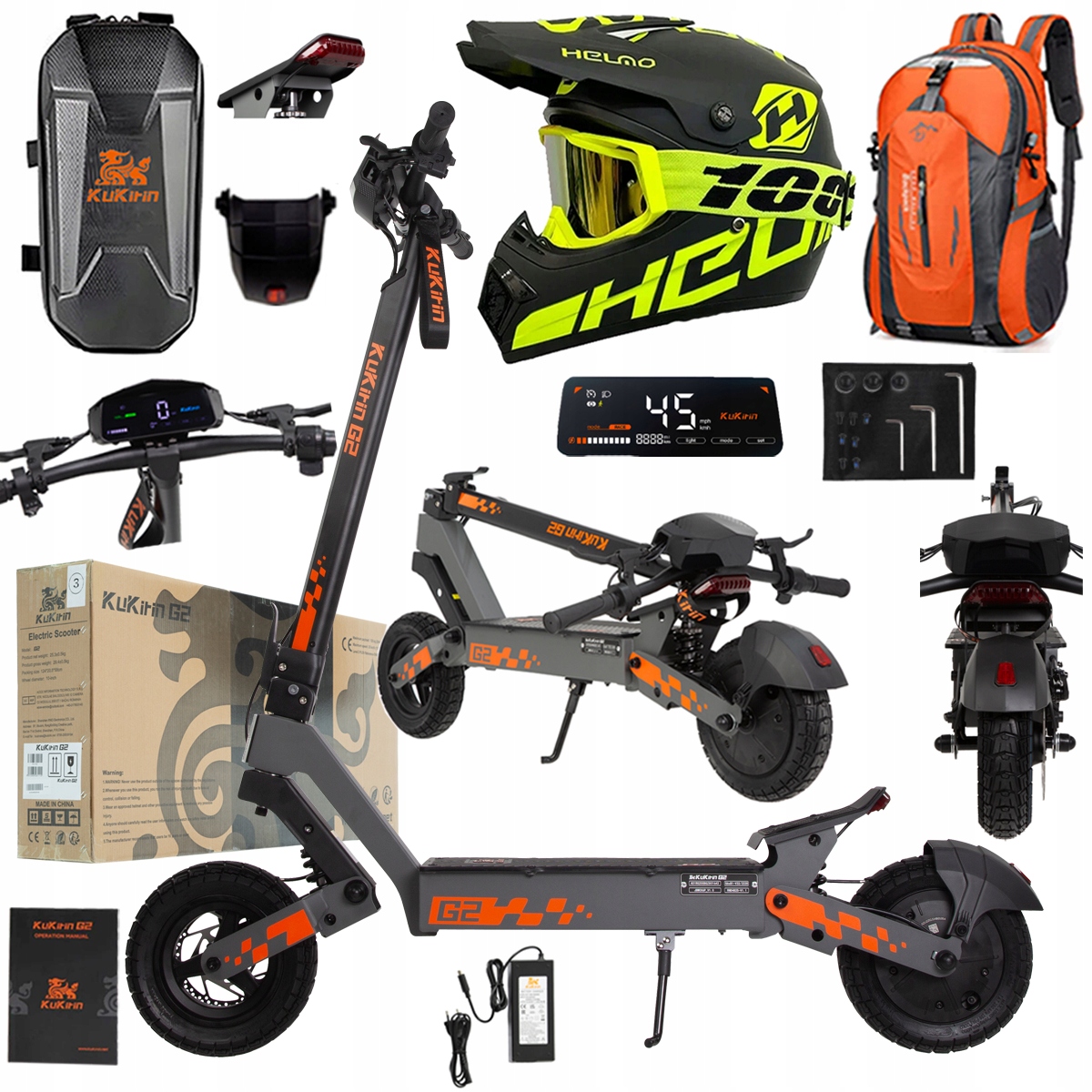 Kukirin G2 2026 Nové skládací elektrické vozidlo 1200W 45KM/H 15Ah 48V 10"