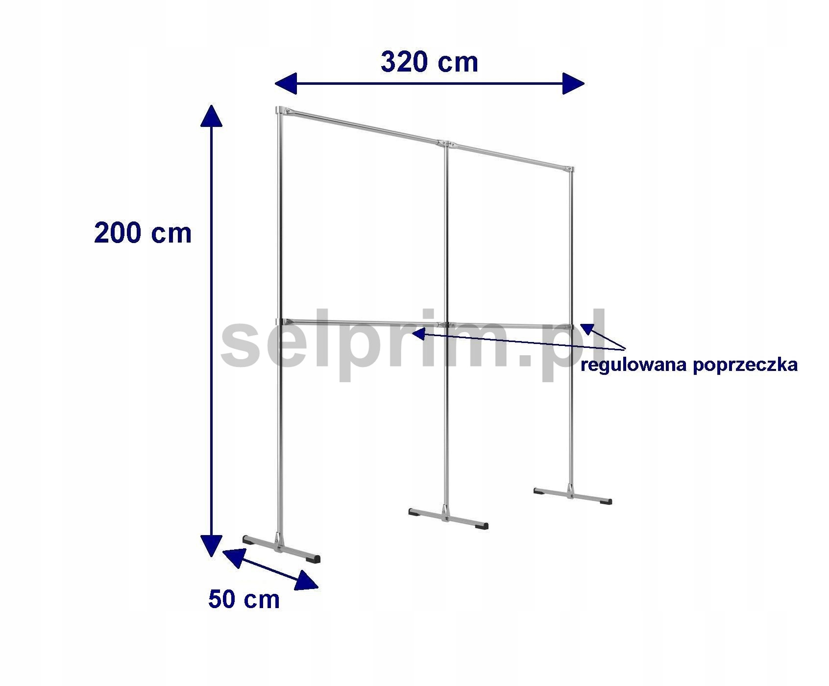 WIESZAK STOJĄCY 3,2/2M SREBRNY ubrania GARDEROBA Kod producenta SW-3220