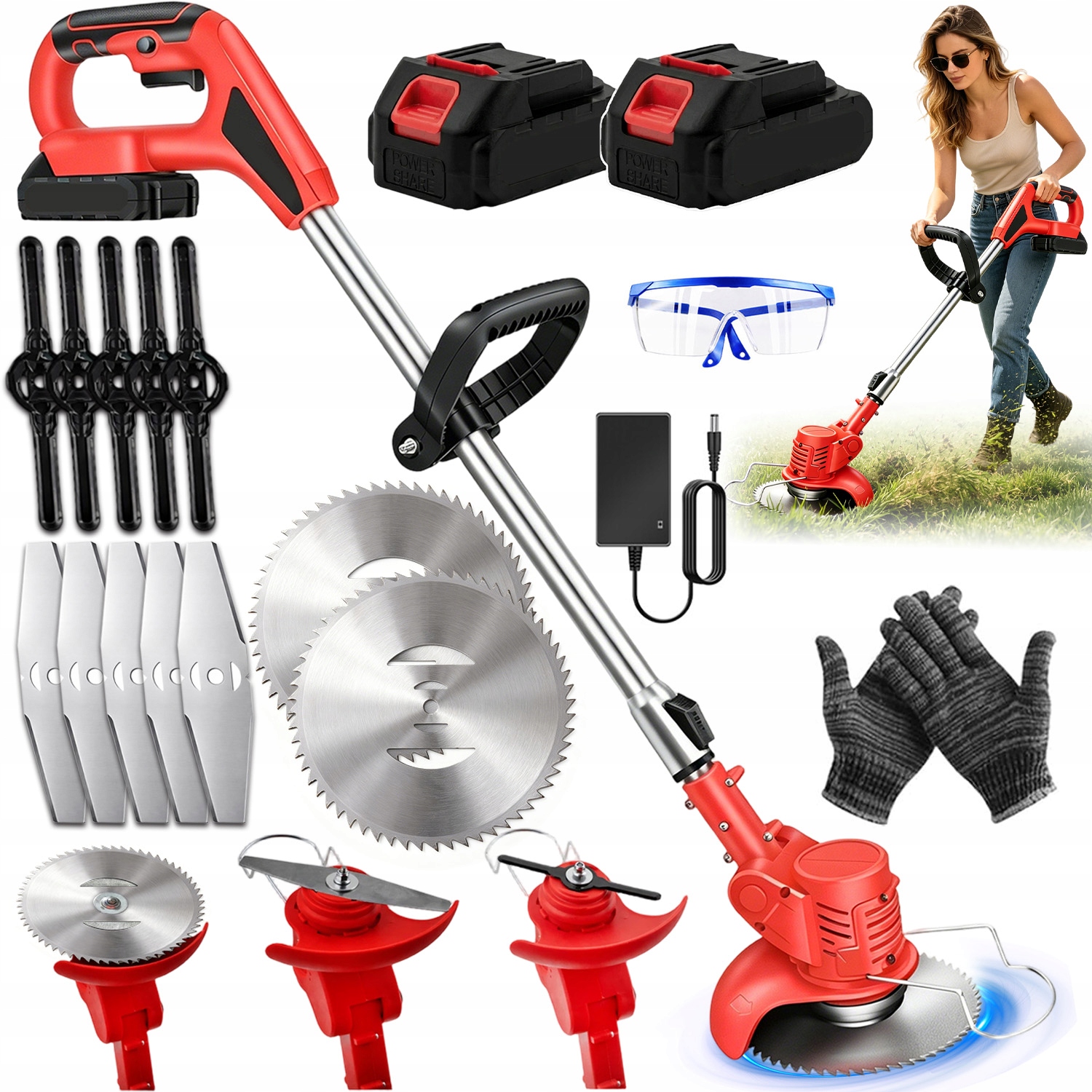 Aku Vyžínač Elektrický Křovinořez Vyžínač Na Trávy 21V Výkonný