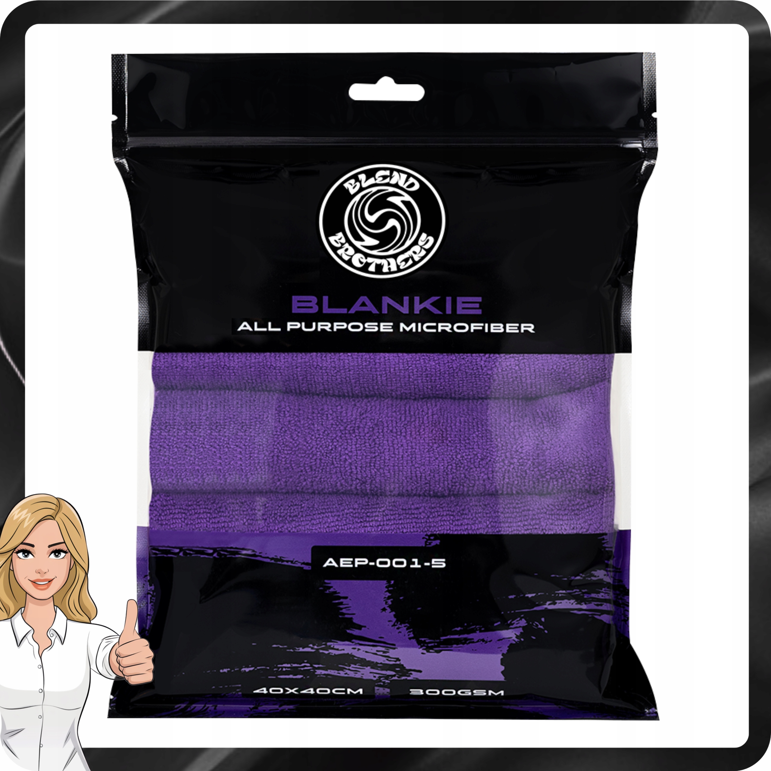 Zestaw Mikrofibr Blend Brothers Blankie 5szt 300gsm Fioletowe Uniwersalne