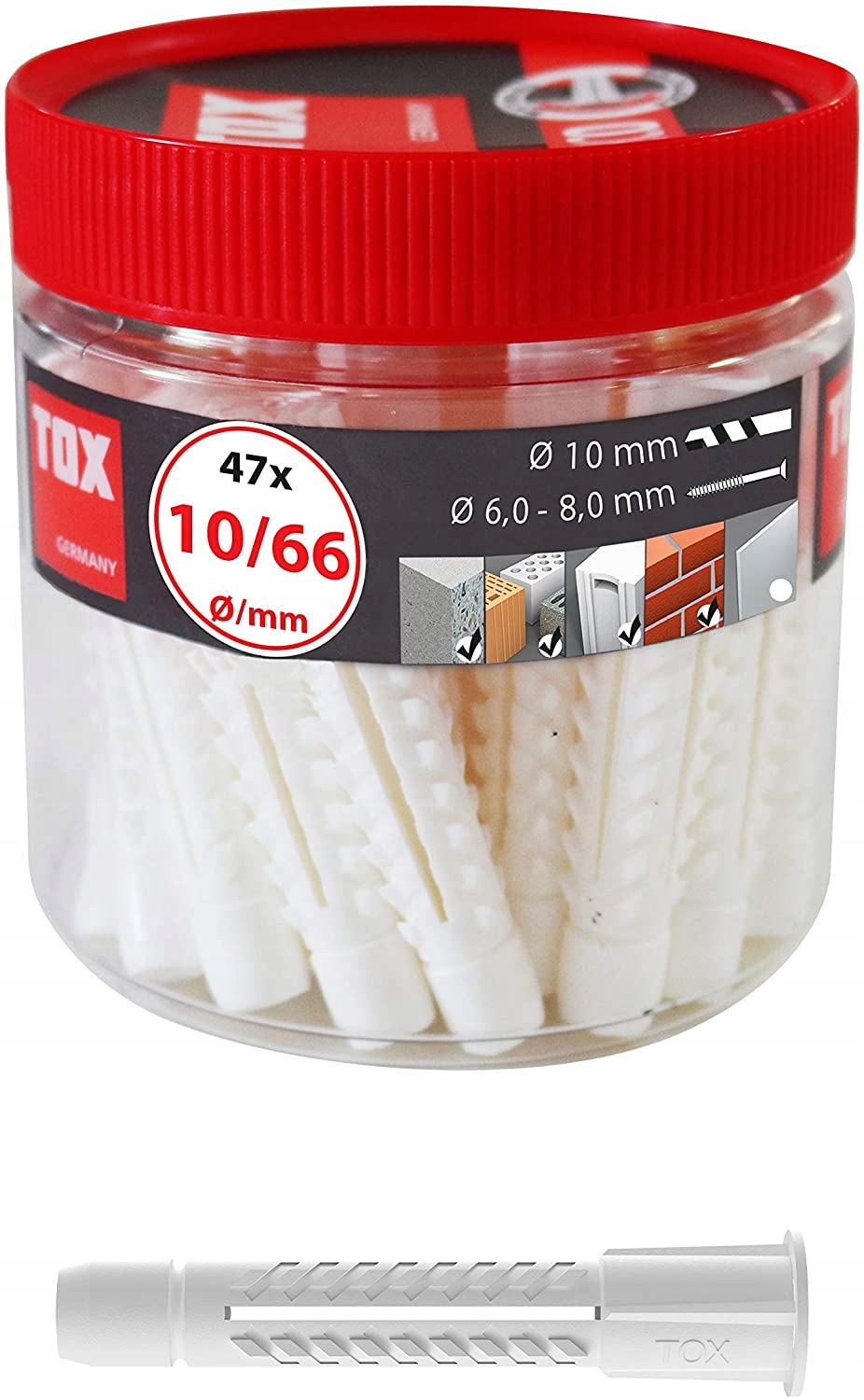 

Tox Kołek uniwersalny z kołnierzem Deco 10 x 66 mm