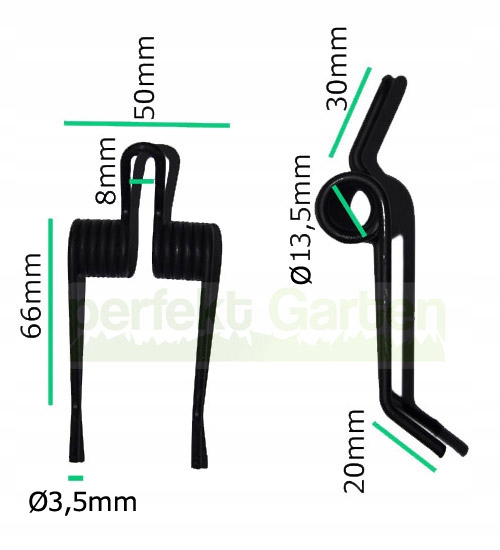 podwójne SPRĘŻYNY do wertykulacji aeracji AREATOR Typ regular (sprężyna)