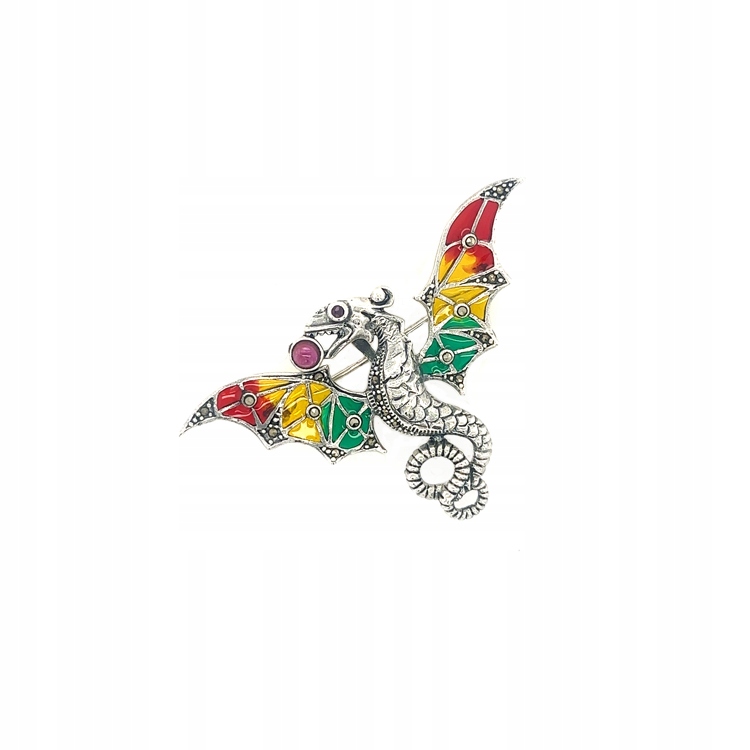 Stříbrný drak – úžasná brož.