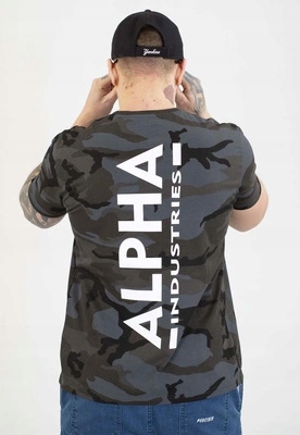 Tričko Alpha Industries Back Print 128507C černé camo