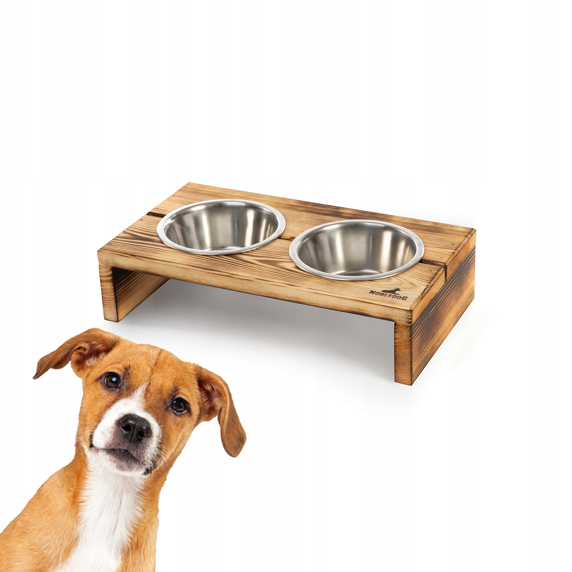

NobleDOG S Drewniany stojak na miski pies Eko