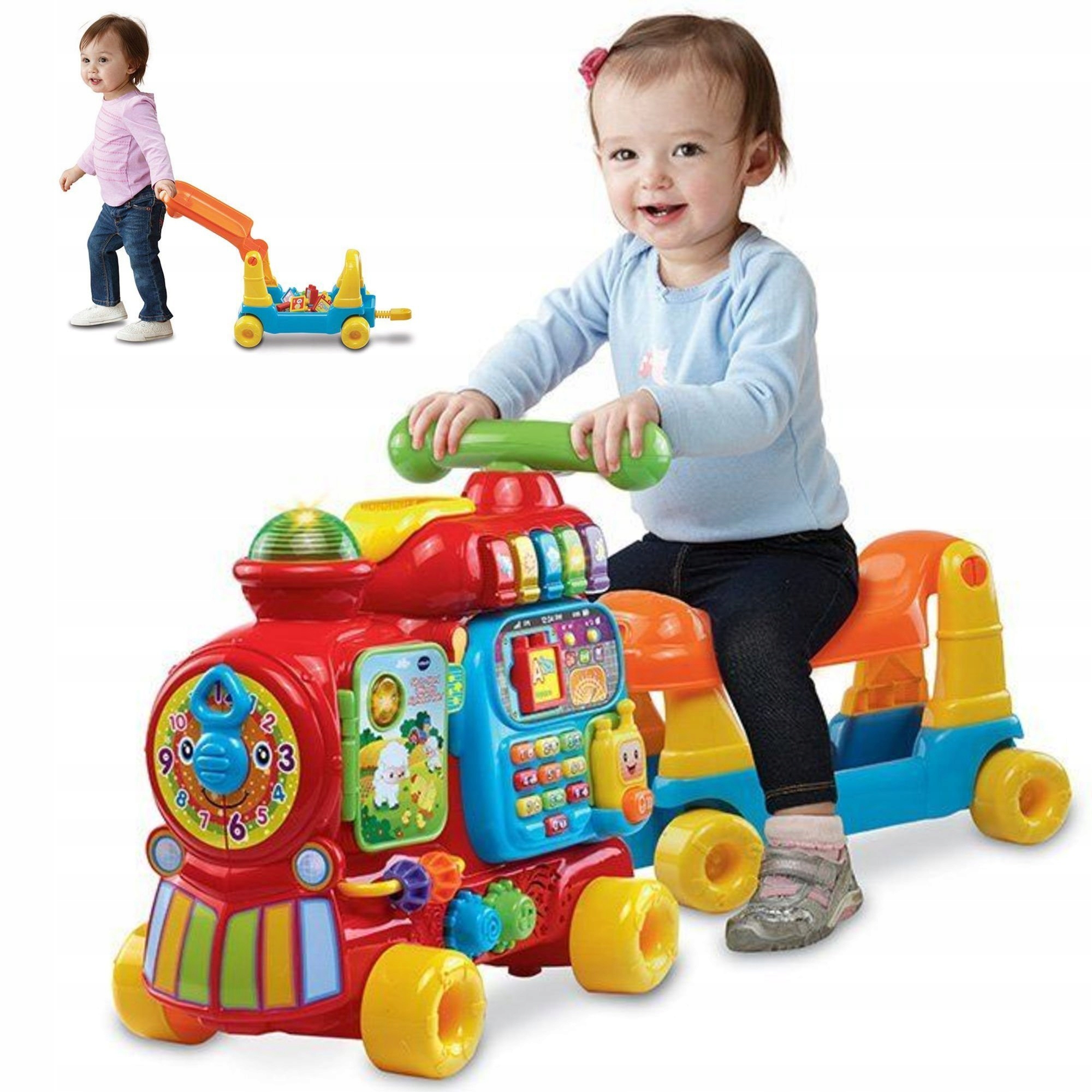 POCIĄG PODRÓŻNIKA 4w1 JEŹDZIK PCHACZ KLOCKI VTECH Marka VTech