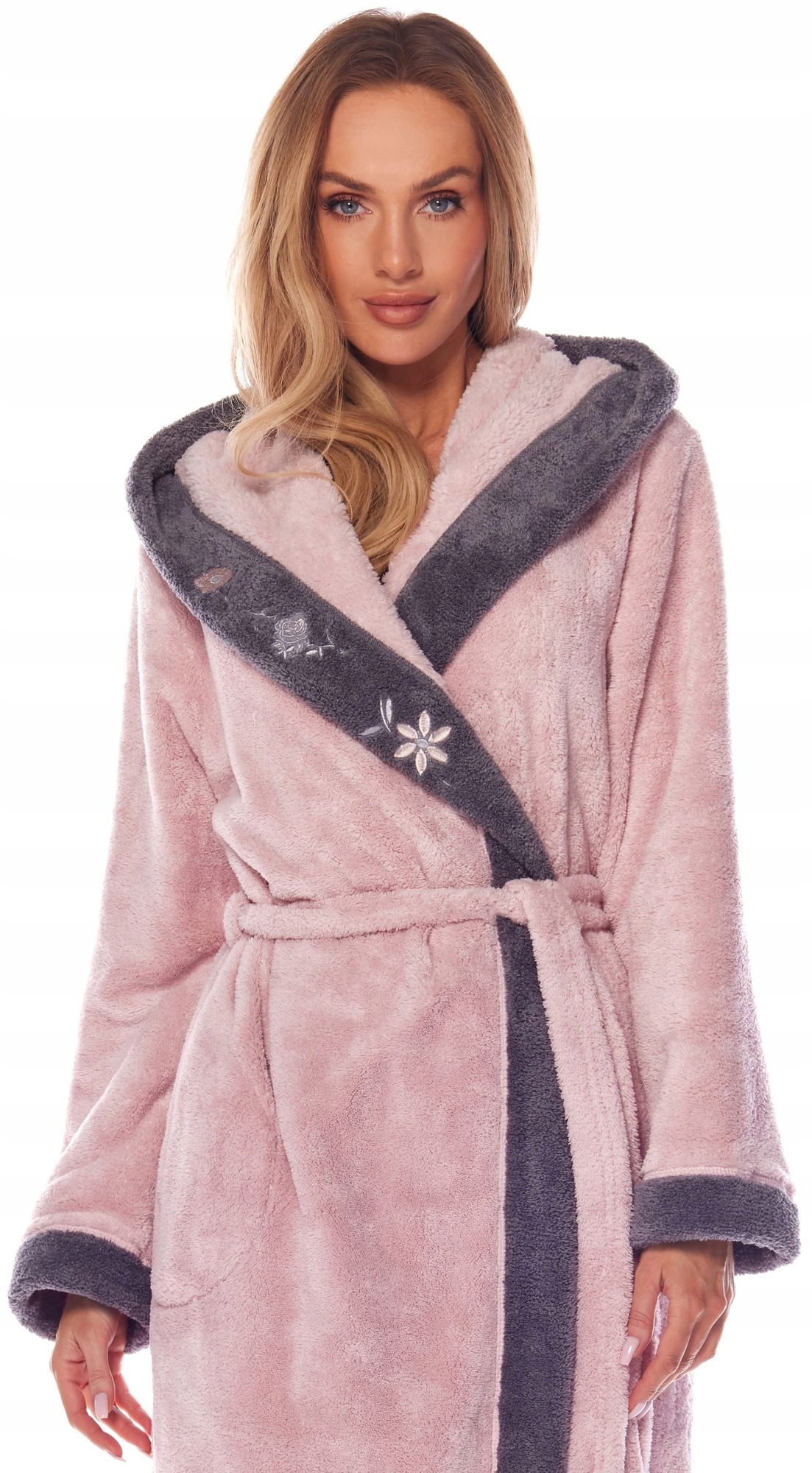 DŁUGI CIEPŁY PUCHOWY DAMSKI SZLAFROK PODOMKA XXL Marka L&L