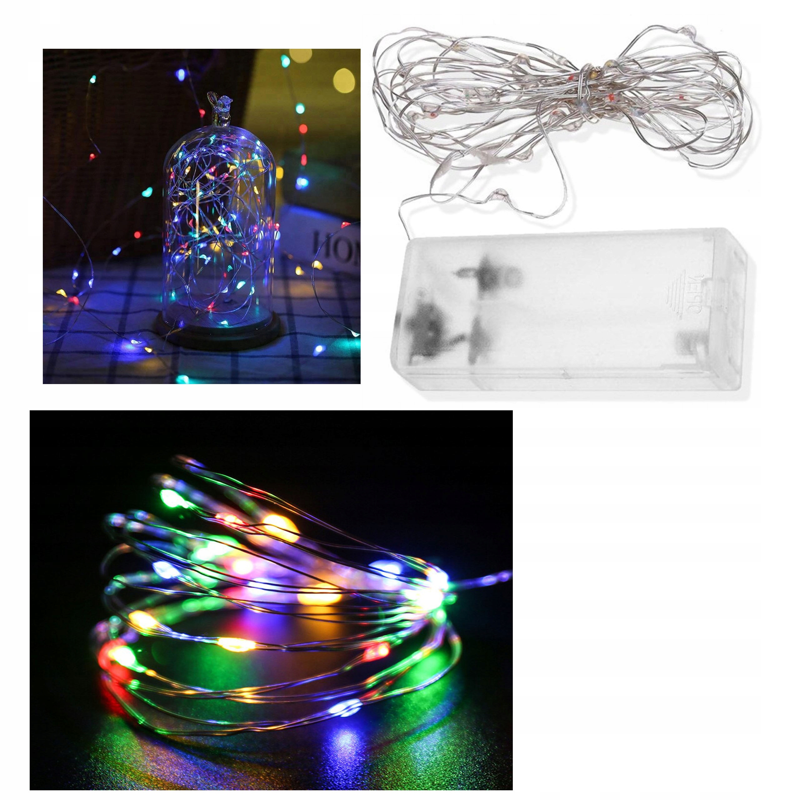 

Lampki Druciki 30 Led Na Baterie Multikolor Stroik