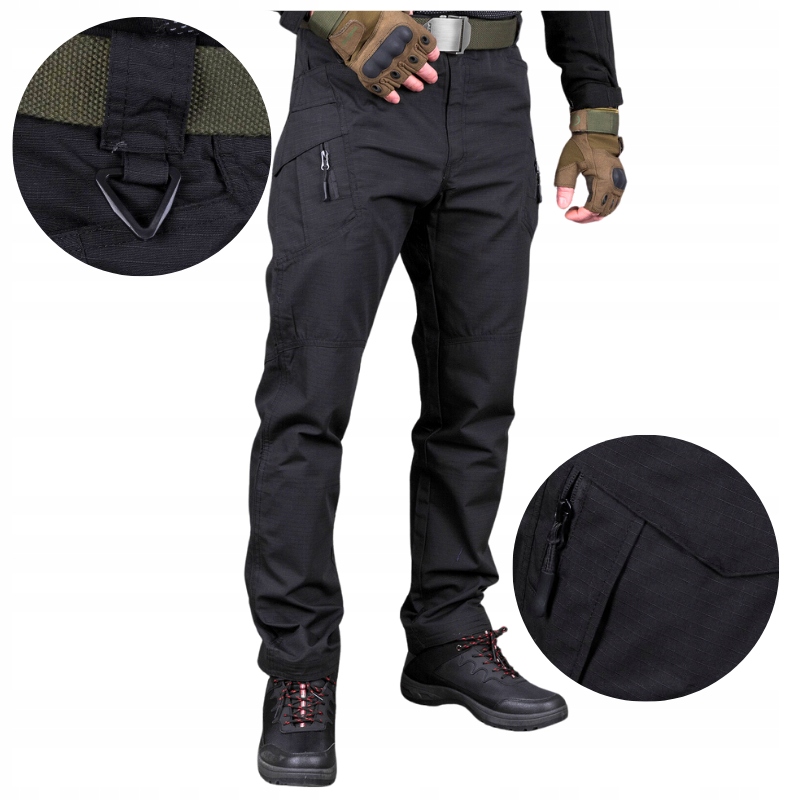 Pánské Kapsáče Taktické policejní pracovní kalhoty černé vojenské Gans 3XL