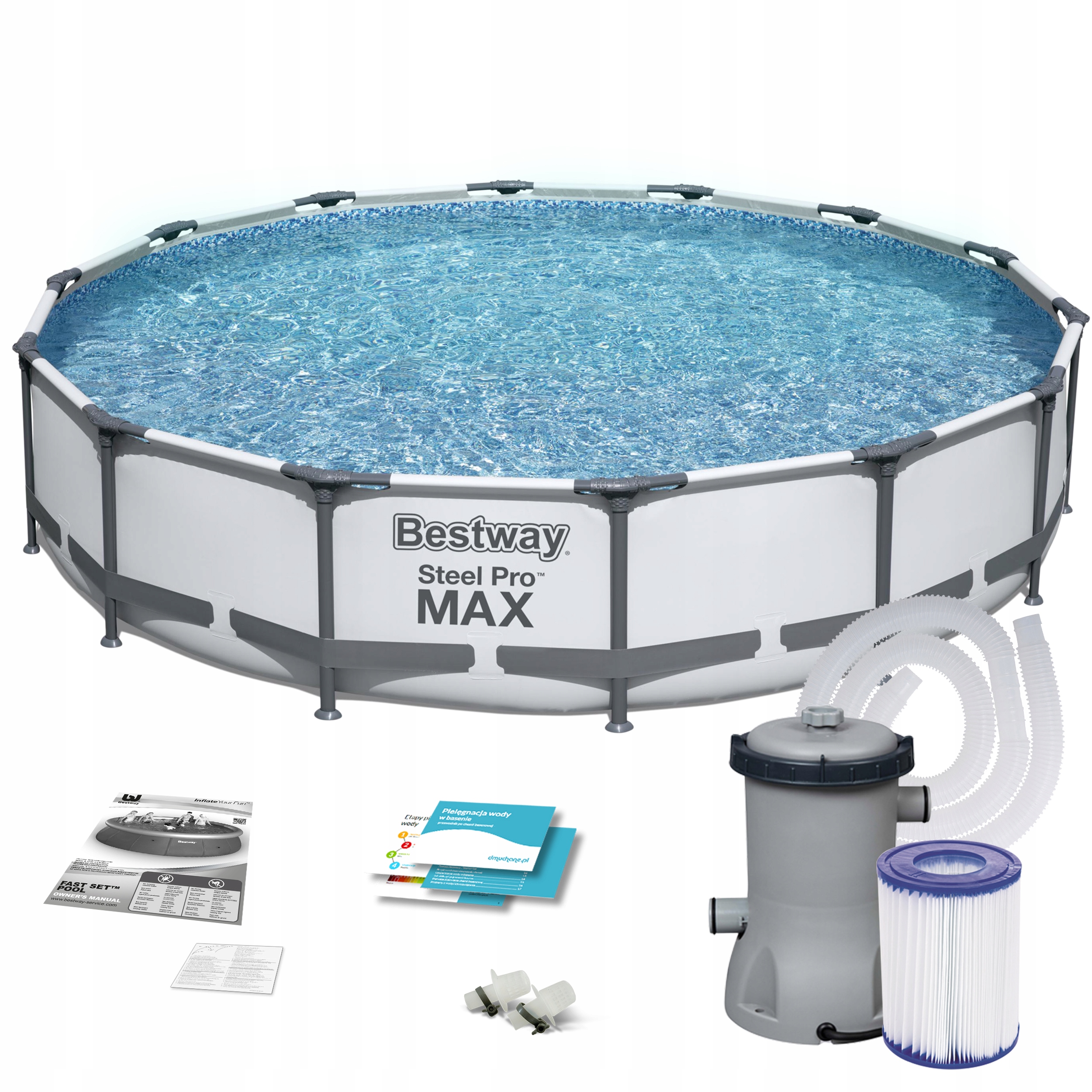 BASEN STELAŻOWY OGRODOWY 427x84 BESTWAY ZESTAW 9w1