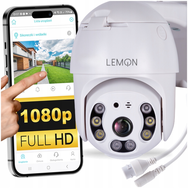 Kamera Zewnętrzna Wifi Obrotowa Alarm Zoom FullHD Ip Monitoring Detekcja