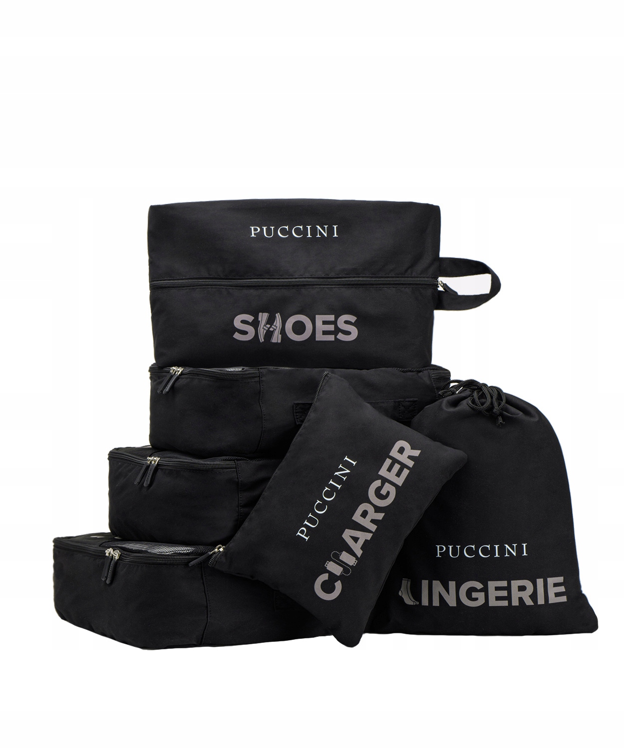 Organizér na cestovní kufr na kosmetiku černý se zapínáním Puccini TO231-1