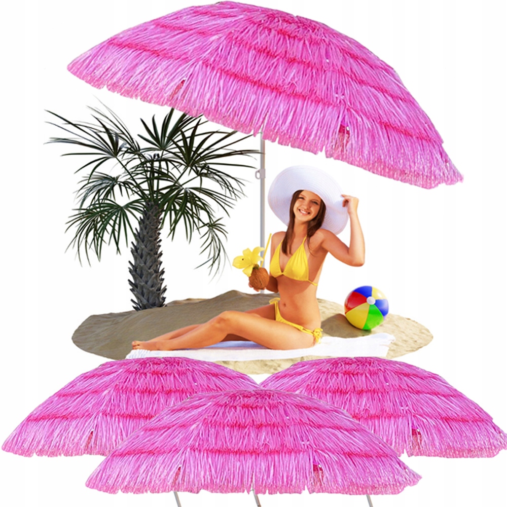 4 x Velký Plážový Slunečník Zahradní Balkon Havajská Zlomená Terasa Pláž 150 CM