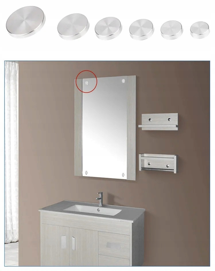 MOCOWANIE TABLICZKI SZKŁA 4X ZAŚLEPKA UCHWYTY 16mm CHROMOWANA STAL PIKI Szerokość 16 mm