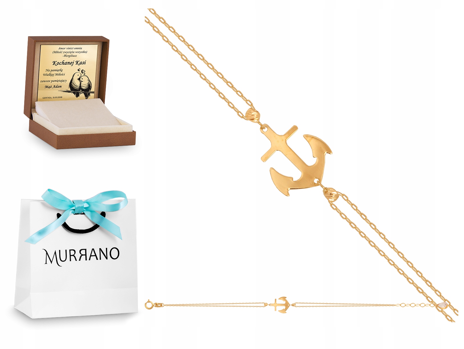 

Złota Bransoletka 585 Łańcuszkowa Prezent Grawer