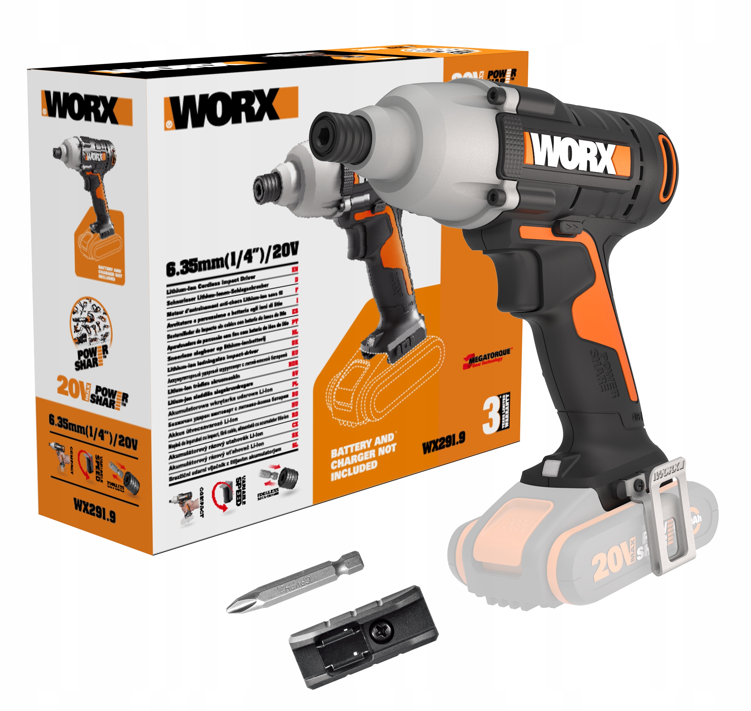 

Zakrętarka udarowa Worx WX291.9 170Nm z Led 20V