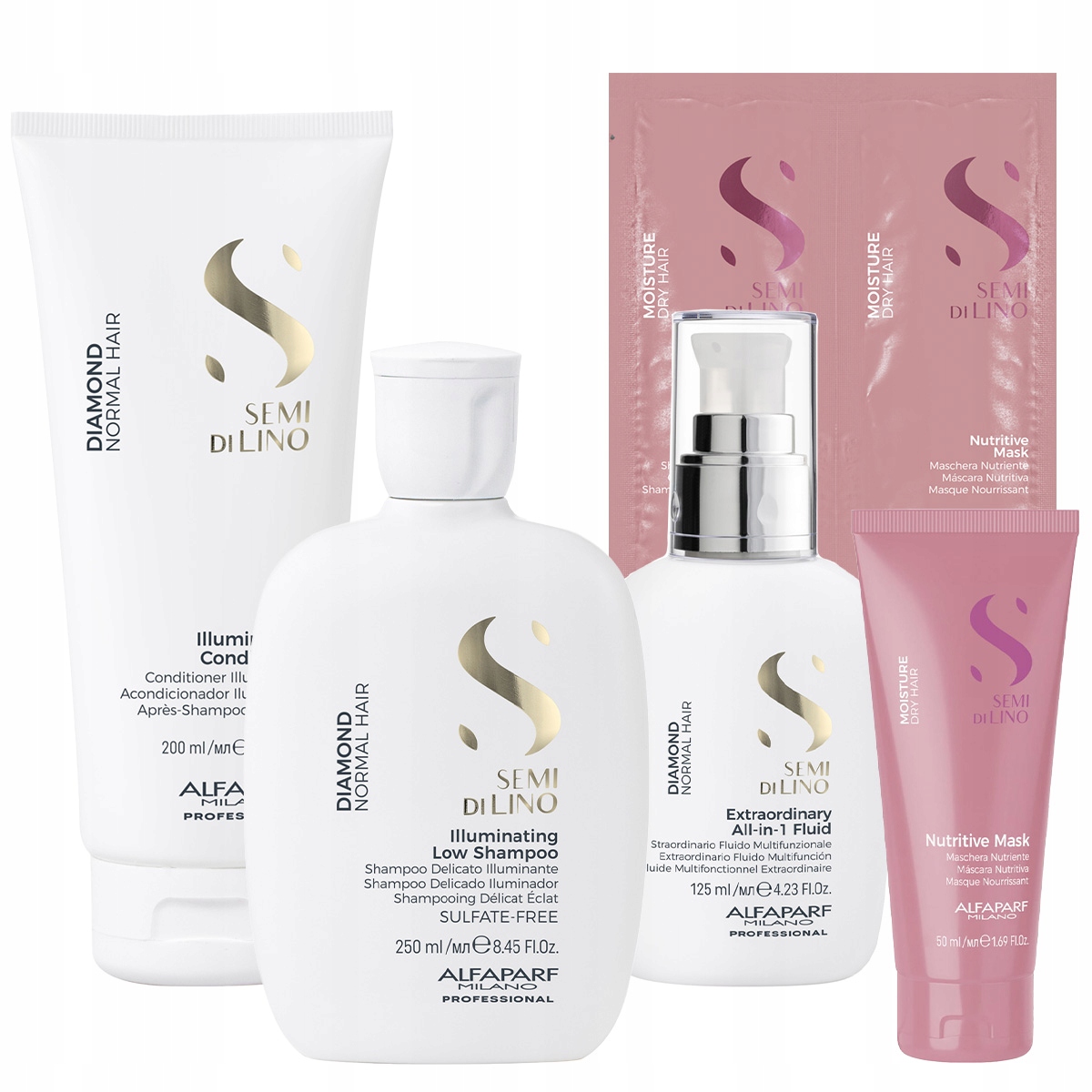Alfaparf SdL Diamond Illuminating šampon 250 ml kondicionér 200 Ml fluid +dárek