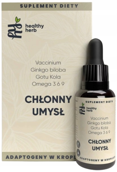 Chłonny Umysł gotu kola borówka ginkgo biloba Omega-3 6 9 Healthy Herb 30ml