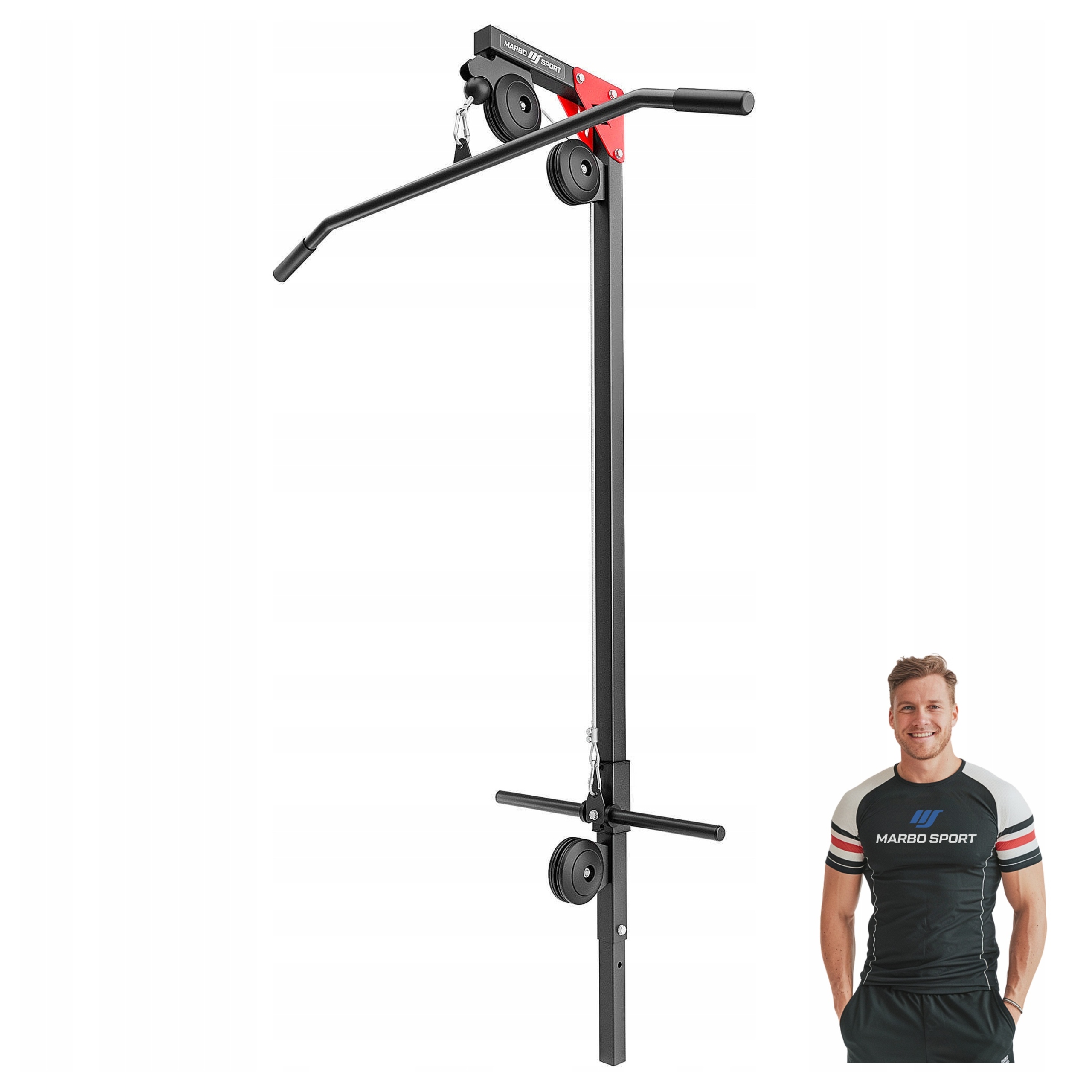 Závěsná posilovací kladka pro lavičky Home cvičení posilovna Marbo Sport ocelová