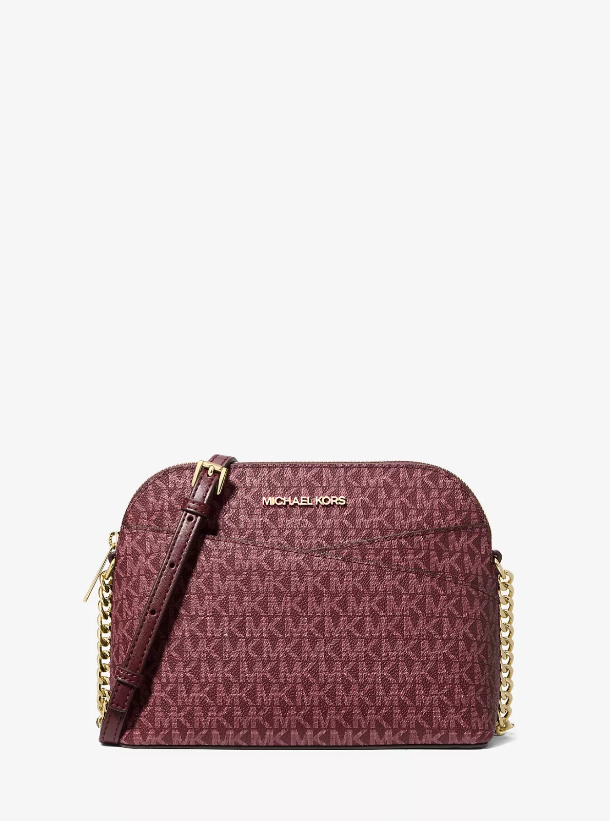 Michael Kors dámská kabelka,crossbody Jet Set Medium Dome logová vínová