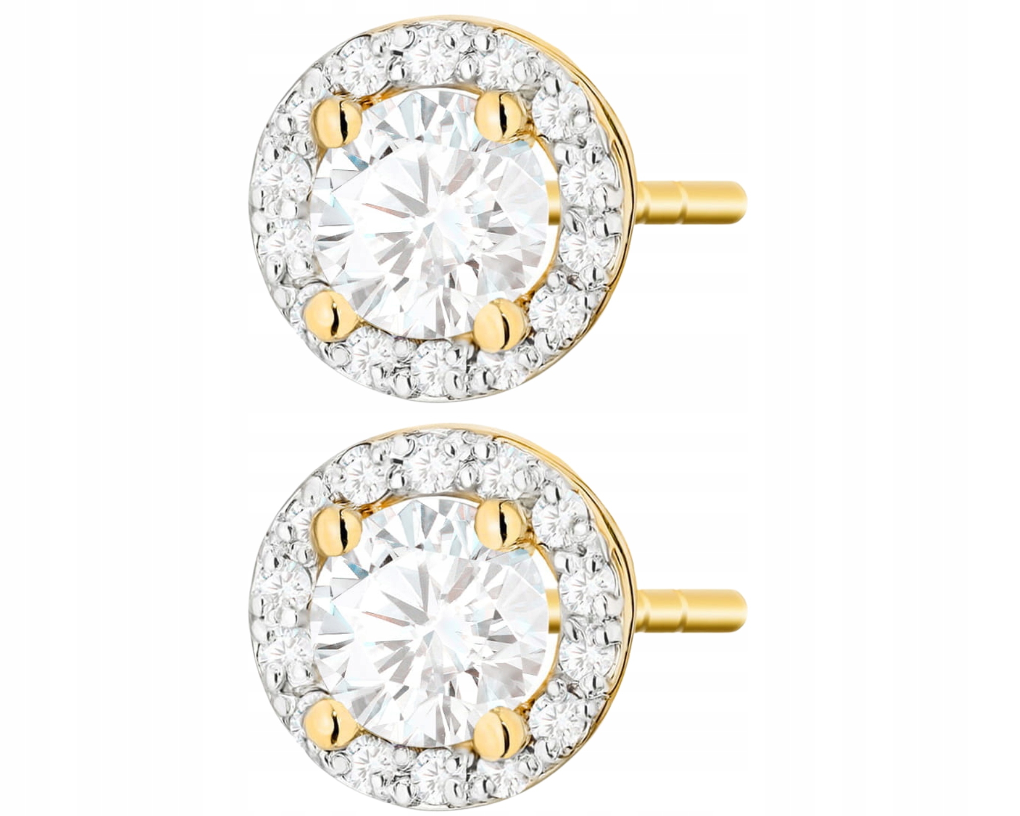 Zlaté náušnice s bohatými diamanty o hmotnosti 1,00 karátu, zlatem 585 a 14k dárek gravírování