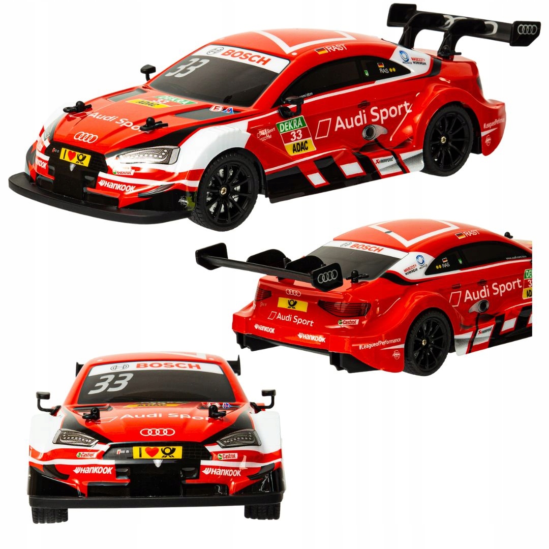 Rc Audi RS5 Dtm 1:16 červený Rc auto na dálkové ovládání s Led světlem