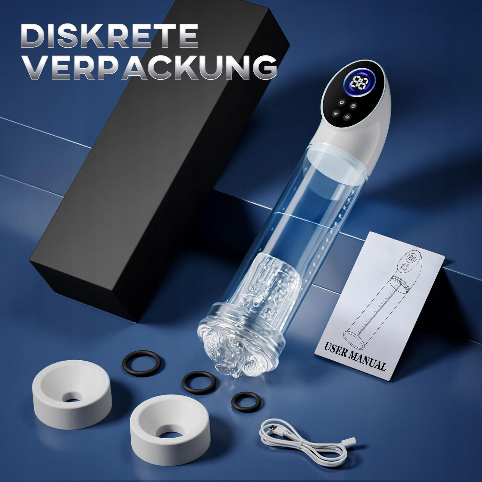LCD Pompka do Powiększania Penisa z 6 Poziomami Ssania dla Mężczyzn — miniatura 7