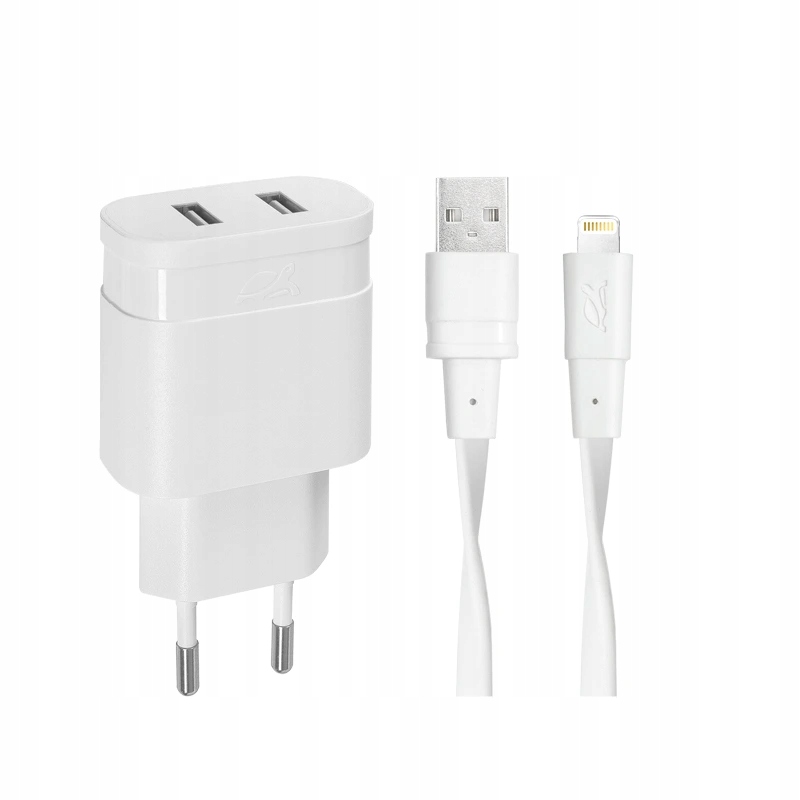 Riva Power 4125 WD2 nabíječka 3,4 A/ 2 Usb, bílá Apple Lightning kabel