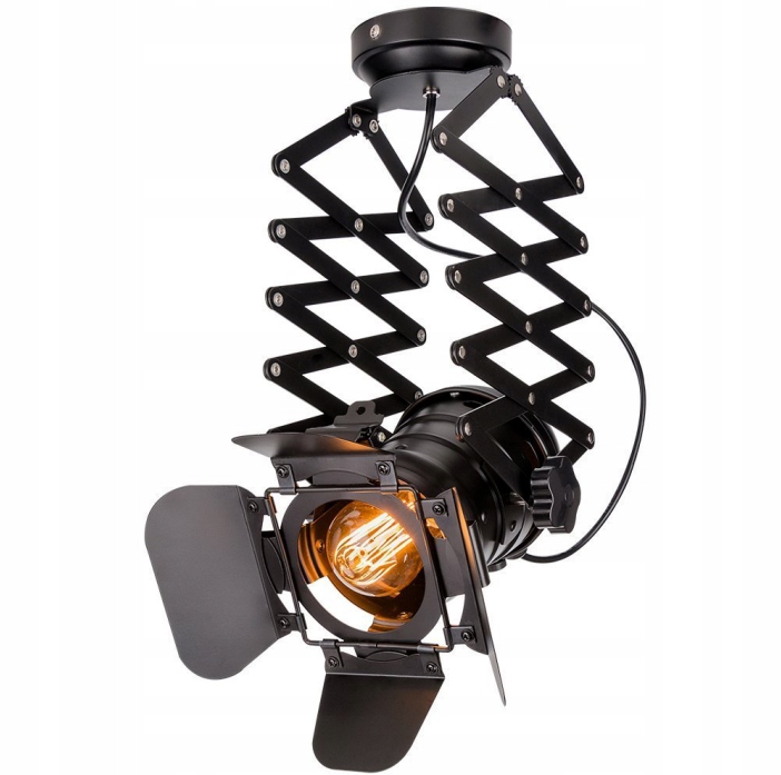 Lampa Sufitowa Wisząca Czarna Retro Studio