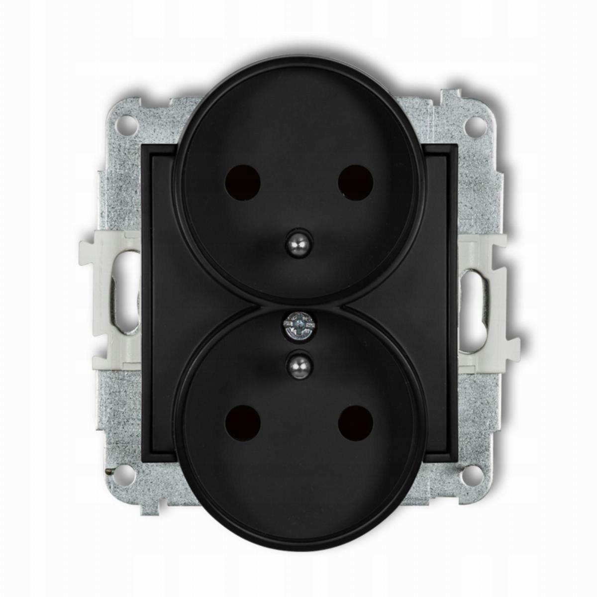 

Icon Gniazdo podwójne z/u z przesłonami czarny