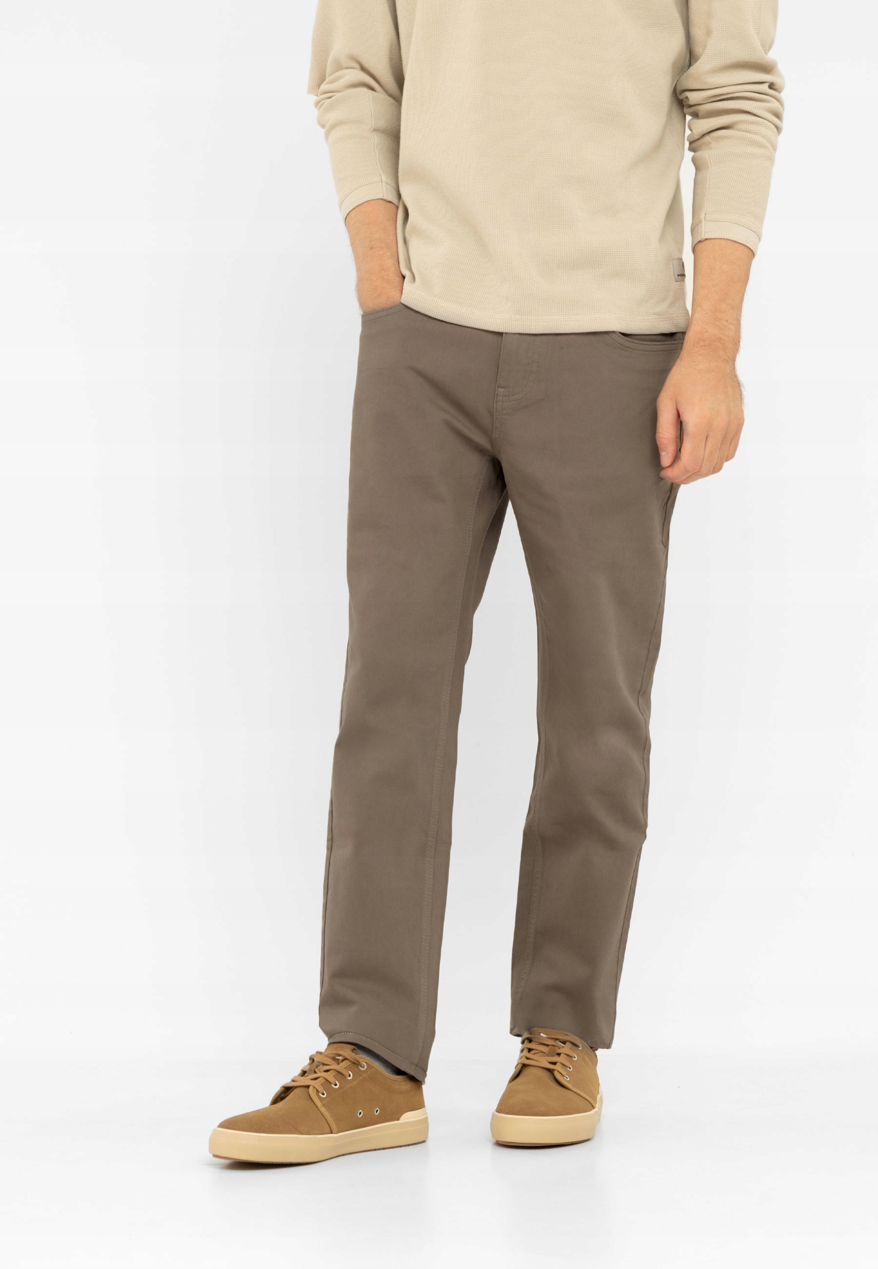 Pánské béžové kalhoty Oliwka džíny Slim Fit Volcano D-qube 31-32