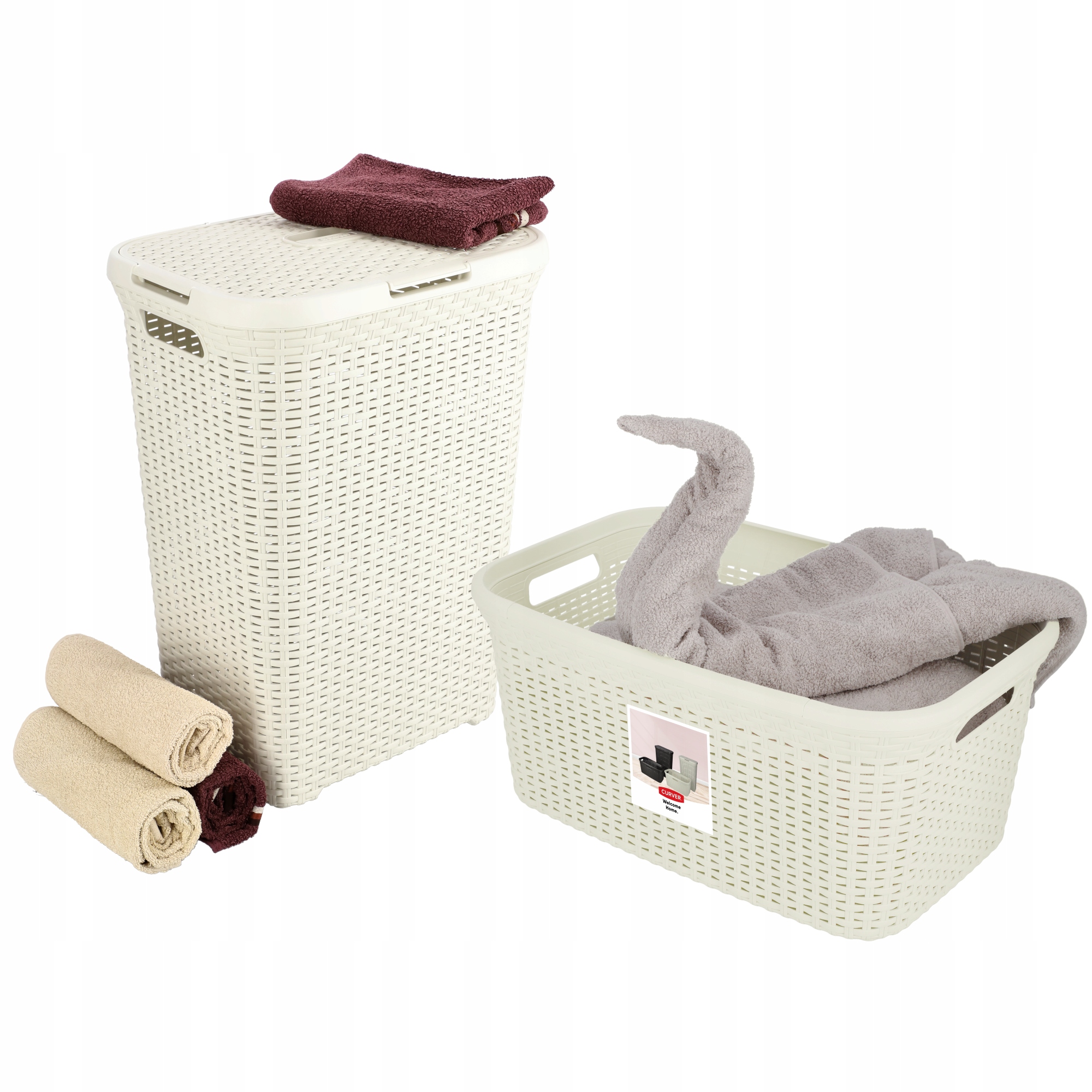 

Curver Kosz Na Pranie Bieliznę 60+45L Rattan Krem
