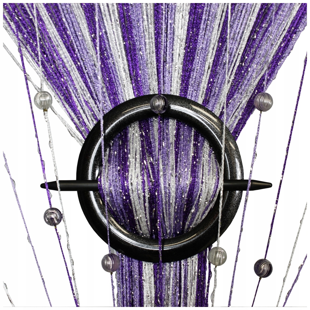 Těstovinové Záclony S Korálky Kule 300x250 výška lila bílá fialová