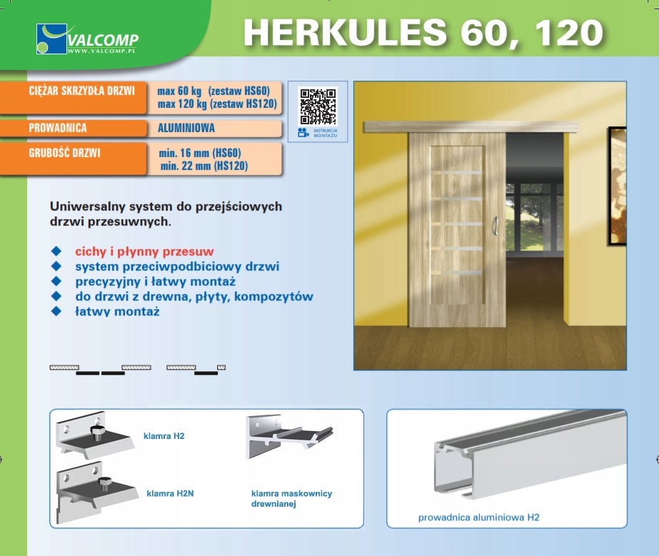SZYNA 140cm - Drzwi przesuwne HERKULES H2 Kod producenta VAL213-360