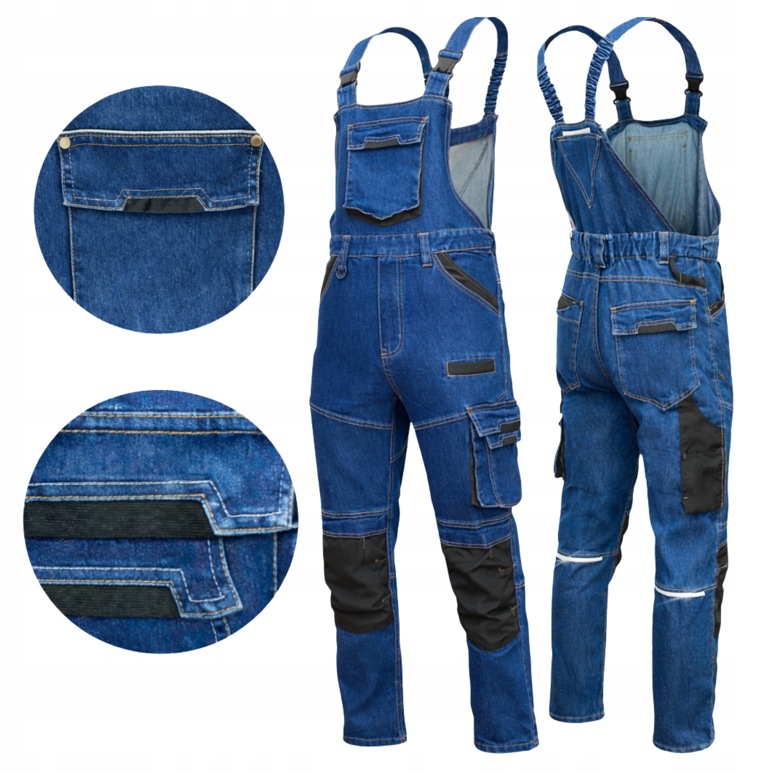 Pánské zahradnické kalhoty Jeans Elastické Pohodlné Stretch Bozp XL