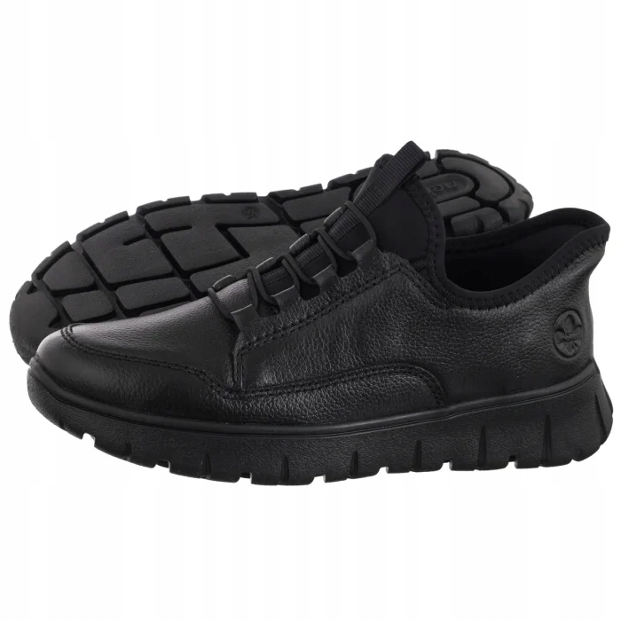 Dámské kožené polobotky Rieker Černé N1357-00 Black