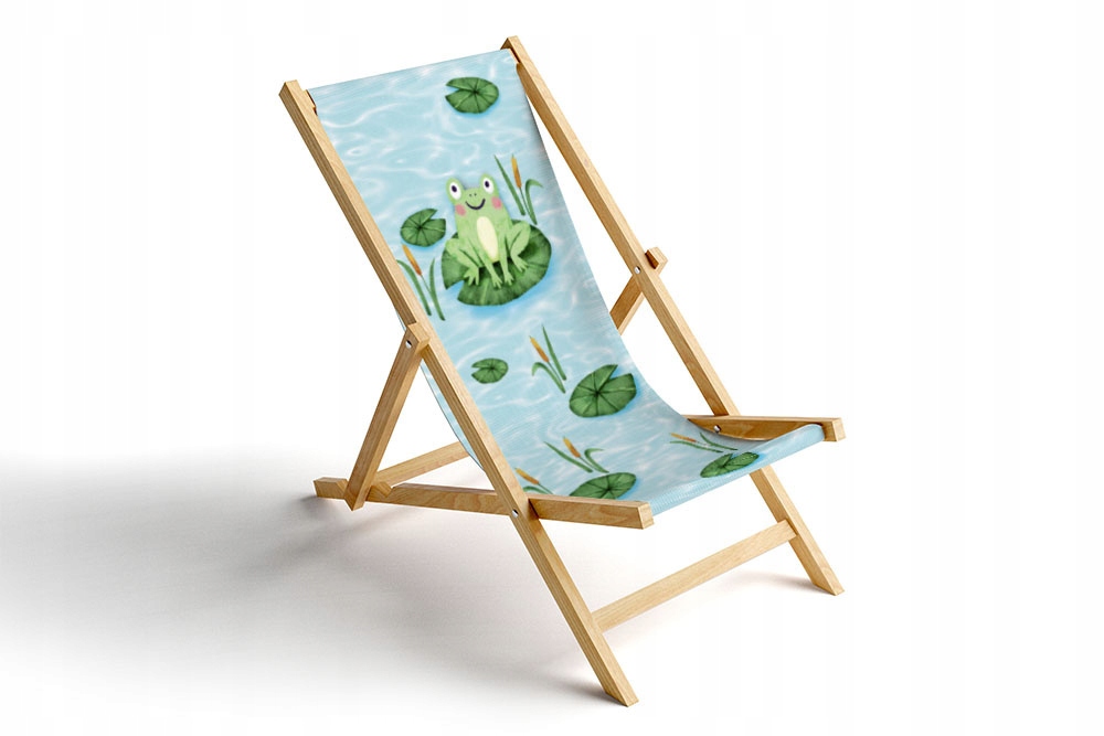 Dřevěné Lehátko jako dárek Žabka na listu lilie a vodě