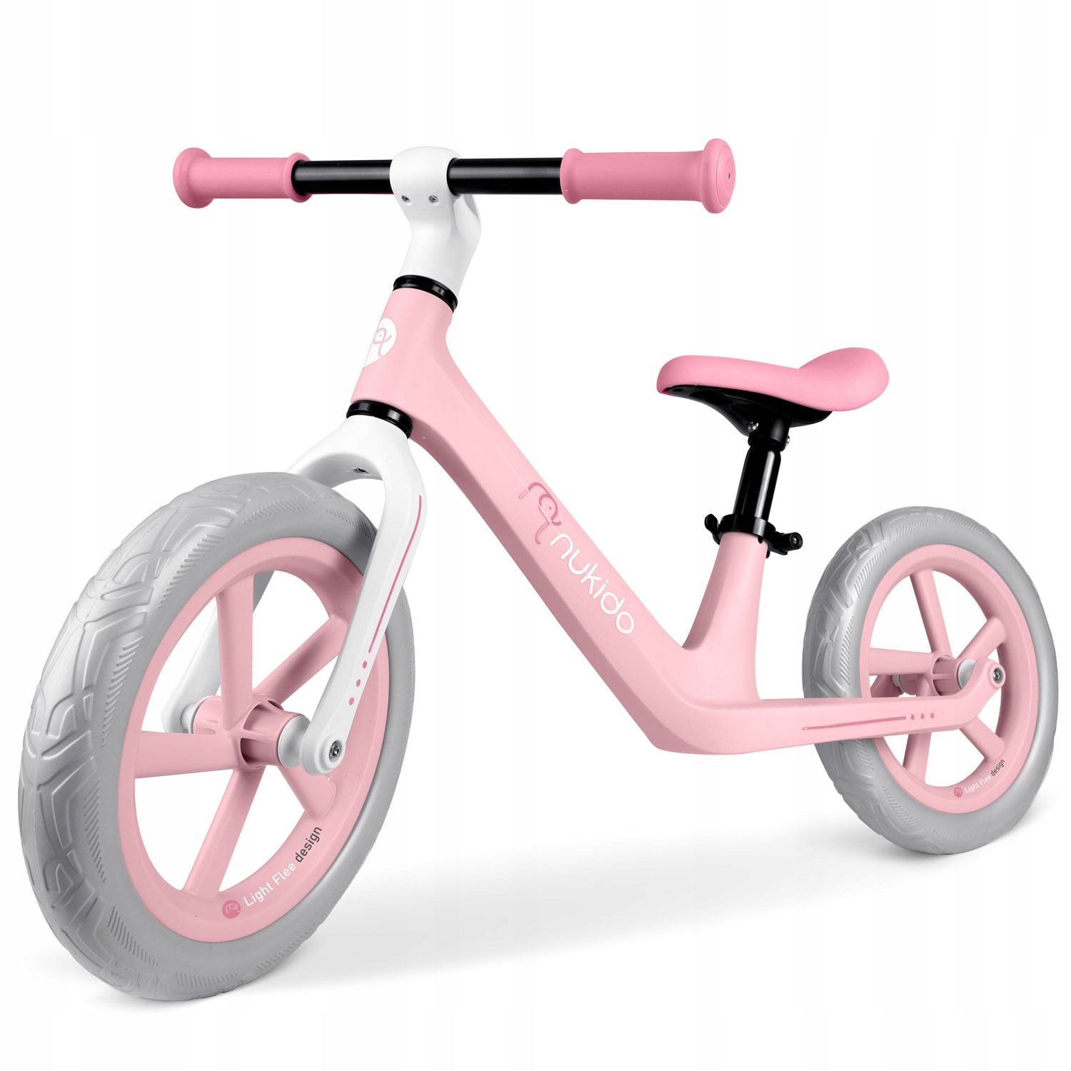 Rowerek Biegowy Dla Dzieci Lekki Regulowany Light Flee Różowy Biały Szary