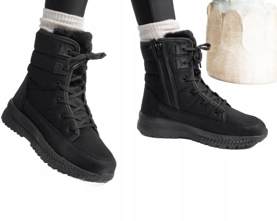 Muggo Černé Kotníkové Boty Se Zateplením A Vázáním 37 Opb