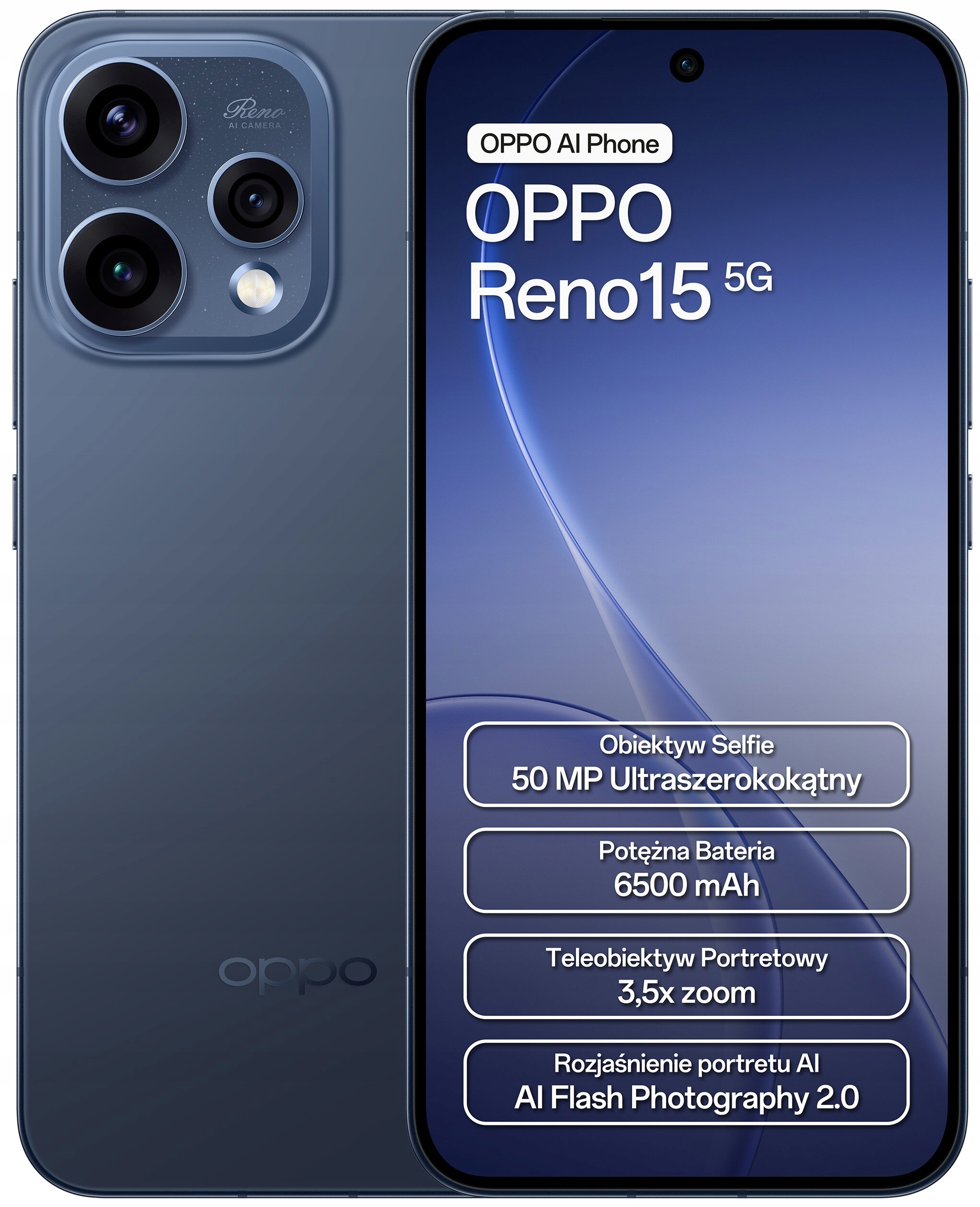 Smartphone Oppo Reno 15 5G 8 GB/512 Gb, tmavě modrý