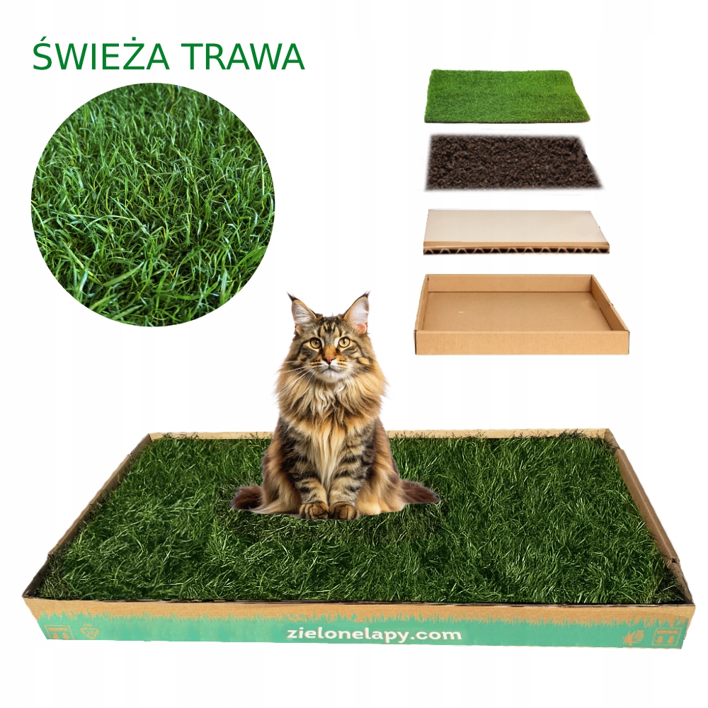 Toaleta pro kočky z přírodní trávy 100×50 cm ekologická toaleta