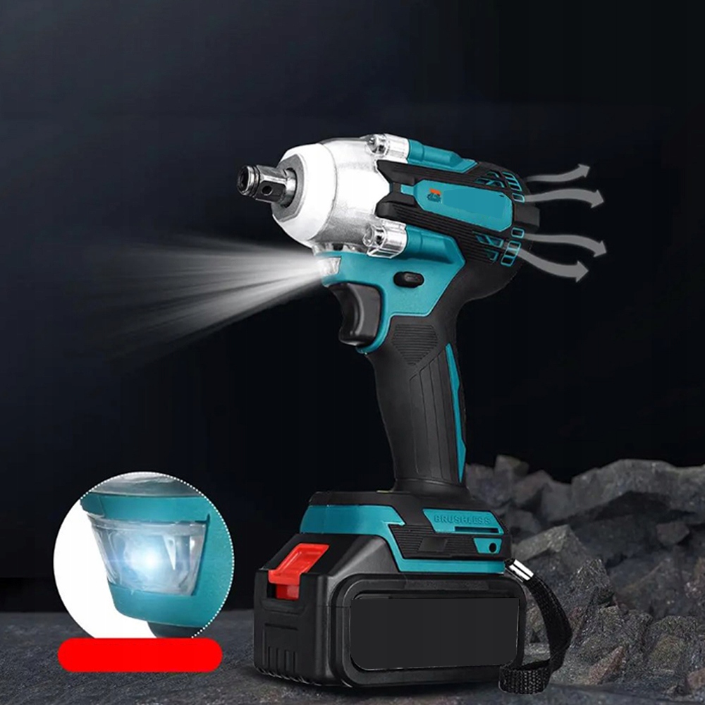 klucz udarowy akumulatorowy do kół zestaw 3x aku silnik bezszczotkowy 650NM Kod producenta KLUCZ UDAROWY AKUMULATOROWY