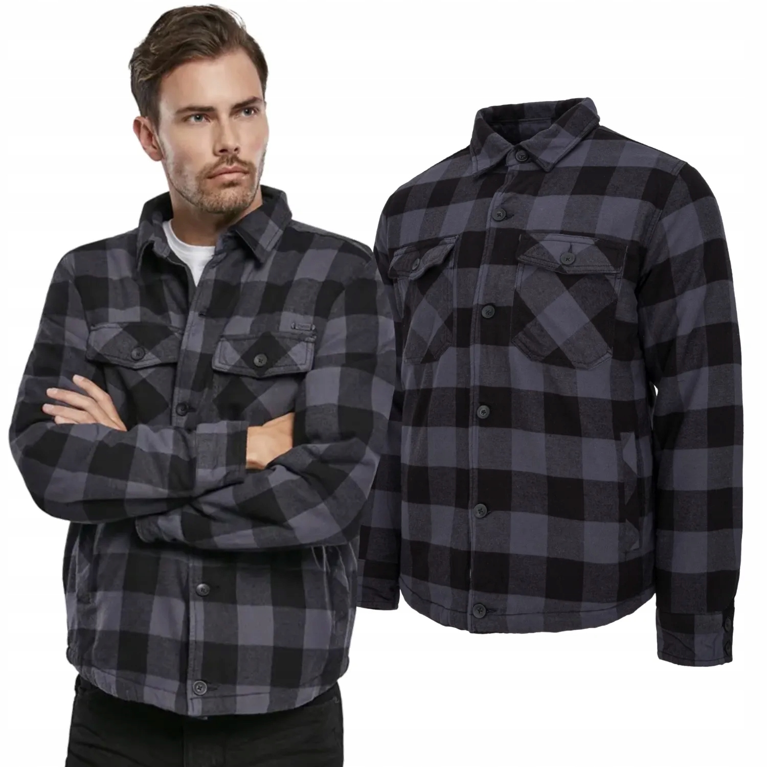 Bunda Brandit Lumber Black/Grey Gingham 4XL
