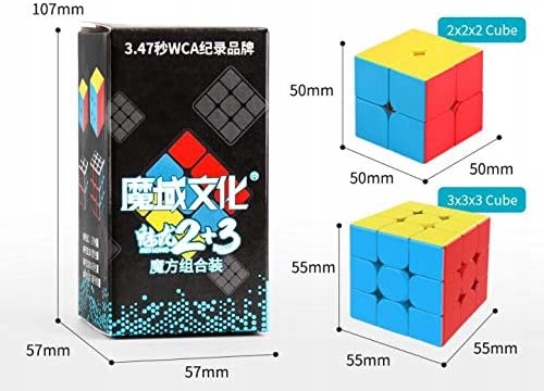 PROFESJONALNY ZESTAW KOSTKA 2x2x2 3x3x3 +PODSTAWKA Materiał plastik